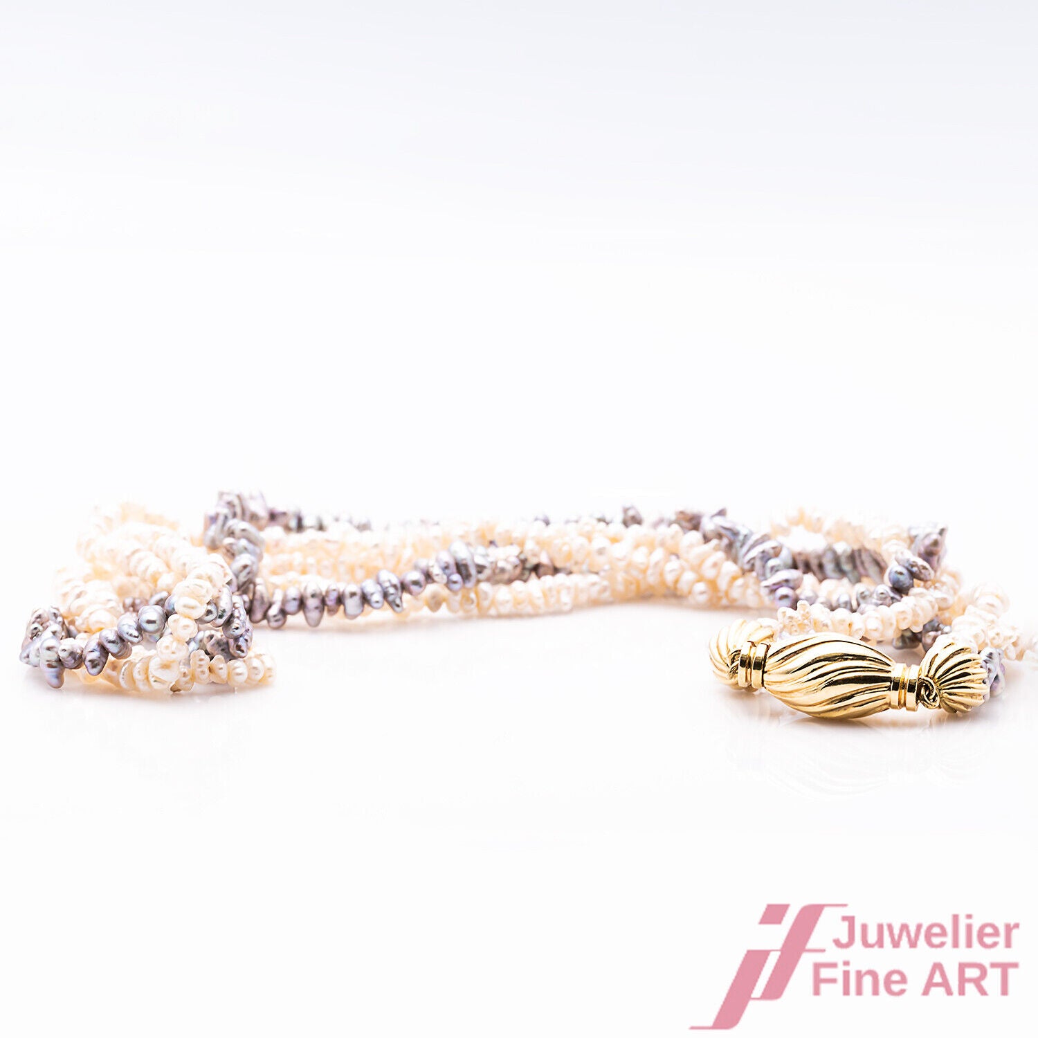 Perlencollier - 18K/ 750 Gelbgold - 41 cm - 12,5 g