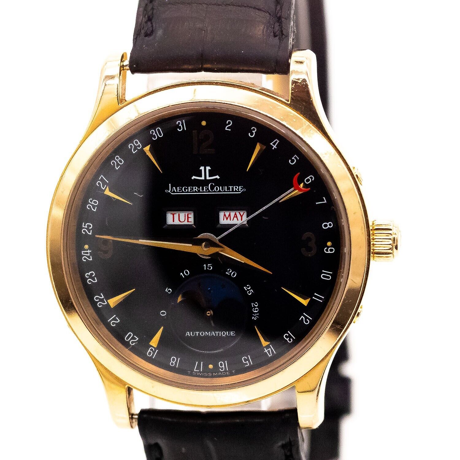 Jaeger-LeCoultre Master Moon Ref.140.2.98.S 18K Roségold 37mm Croco Automatik