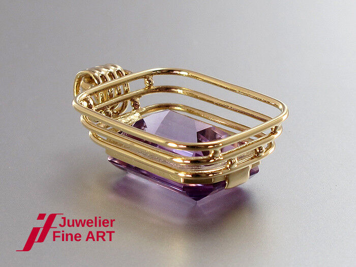 Anhänger mit 1 Amethyst 13,0 x 18,3 mm - 8K/333 Gelbgold - 6,6 g