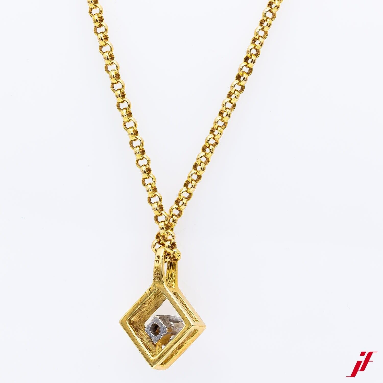 Collier mit Anhänger Diamant 0,05 ct 14K/585 Gelbgold - Wert 1.000€