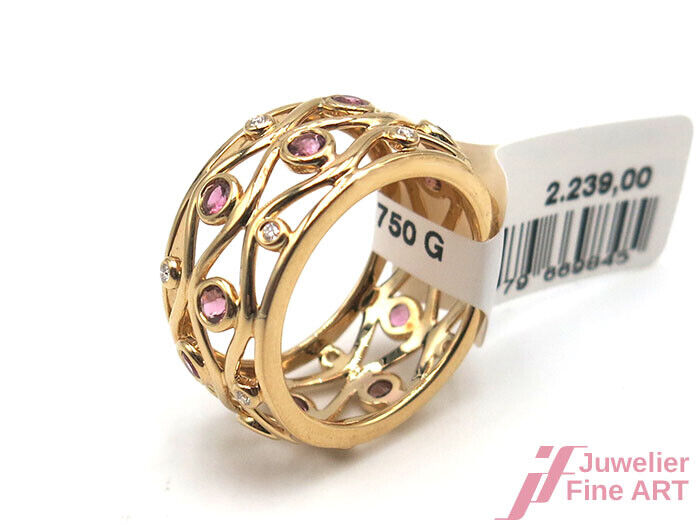 Ring Größe 56 Gelbgold Diamanten Brillanten 1Turmalin Neu