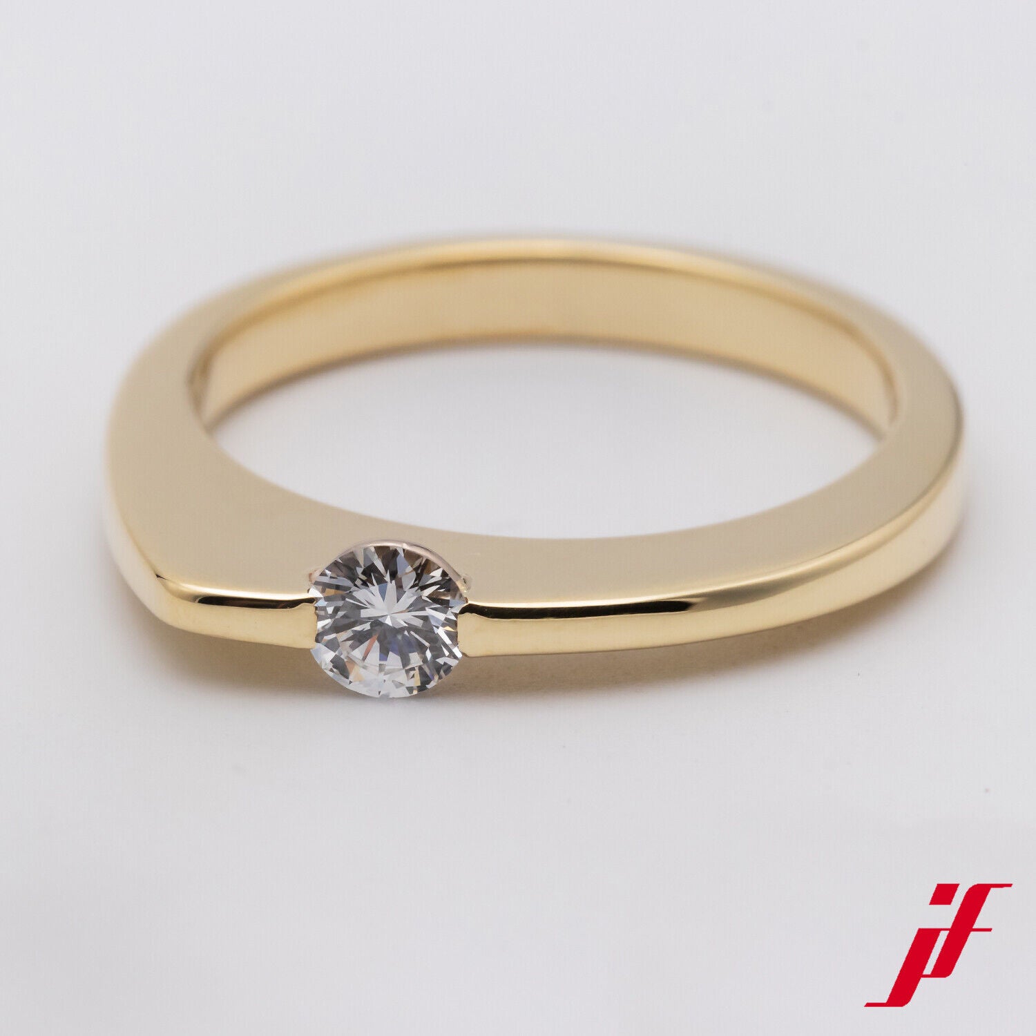 Ring Solitär Antrag Verlobung 585/14K Gelbgold Diamant Brillant Größe 54