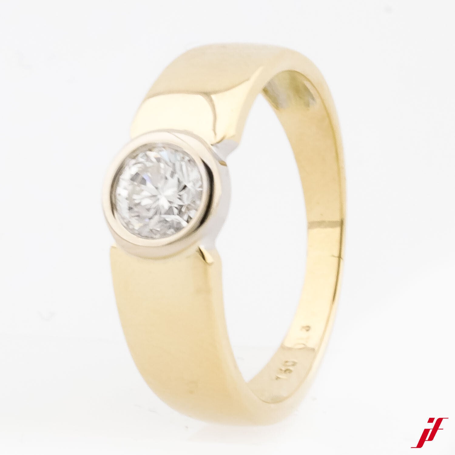 Solitärring 750/18K Gold 1 Diamant Brillant ca. 0,53 ct G/vs1 Ringweite 56