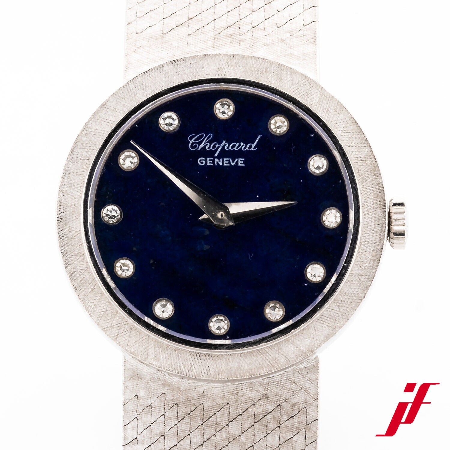 Chopard Damenuhr klassisch Vintage 750/18K Weißgold Lapizlazuli Diamanten