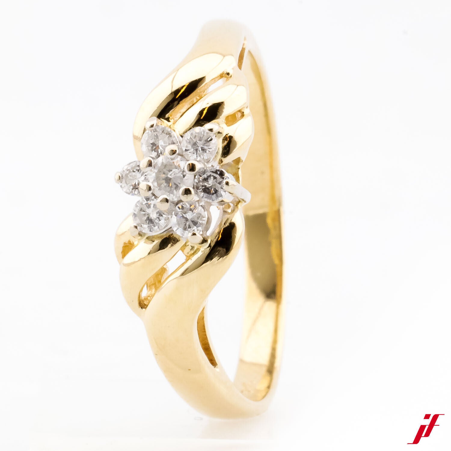 Ring 585/14K Gelbgold 7 Diamanten Brillanten 0,15 ct Weite 55  Wert = 1.200,- €