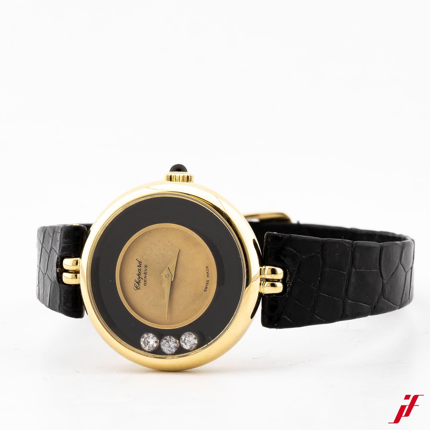 Damenuhr Chopard Happy Sport Ref. 4036 6 Handaufzug 750/18K Gelbgold Leder 24 mm