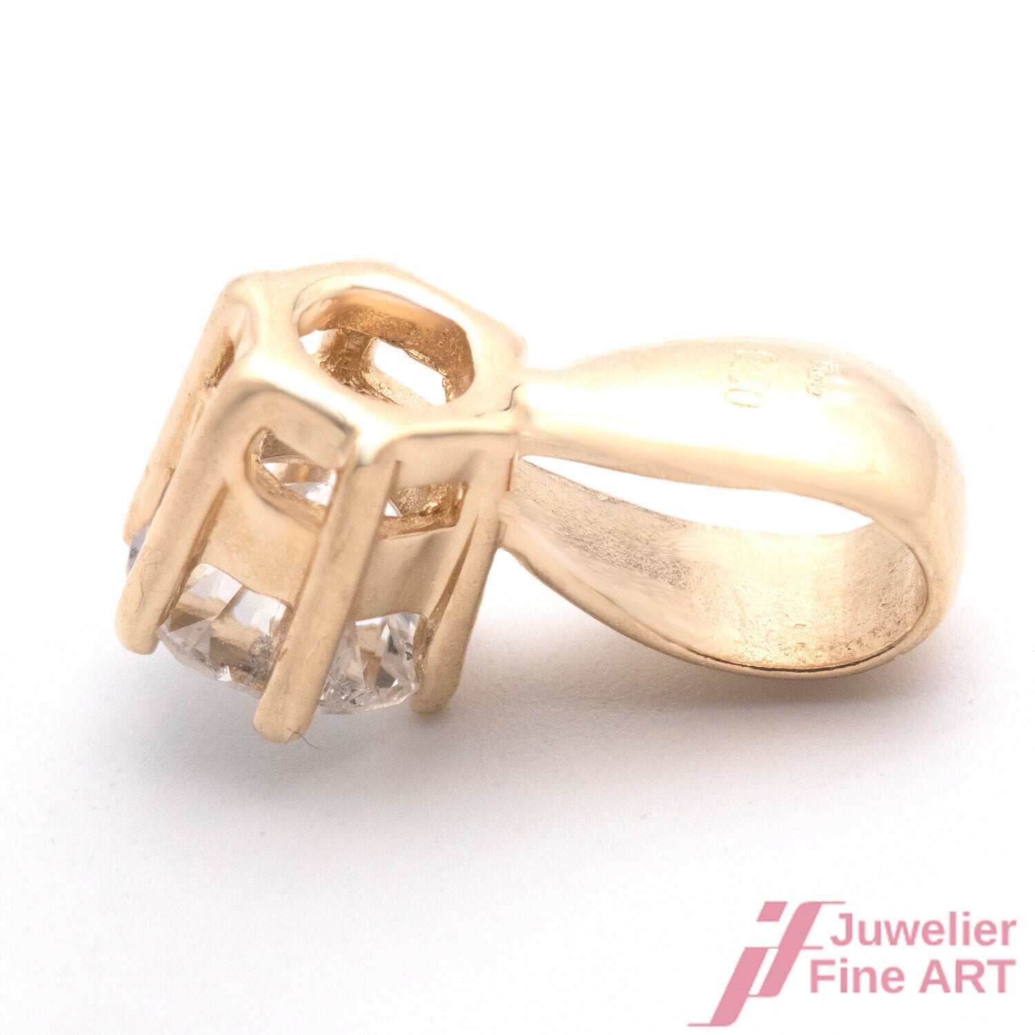 Anhänger Solitäranhänger 585/14K Gelbgold Diamant Brillant 14,20 mm Länge