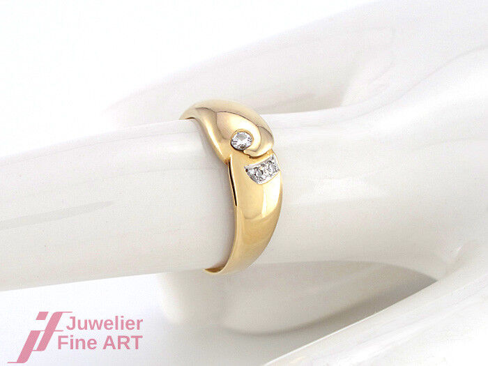 Diamantring mit ca. 0,09 ct  in 14K/585 Gelbgold - 2;6 g - Gr. 56