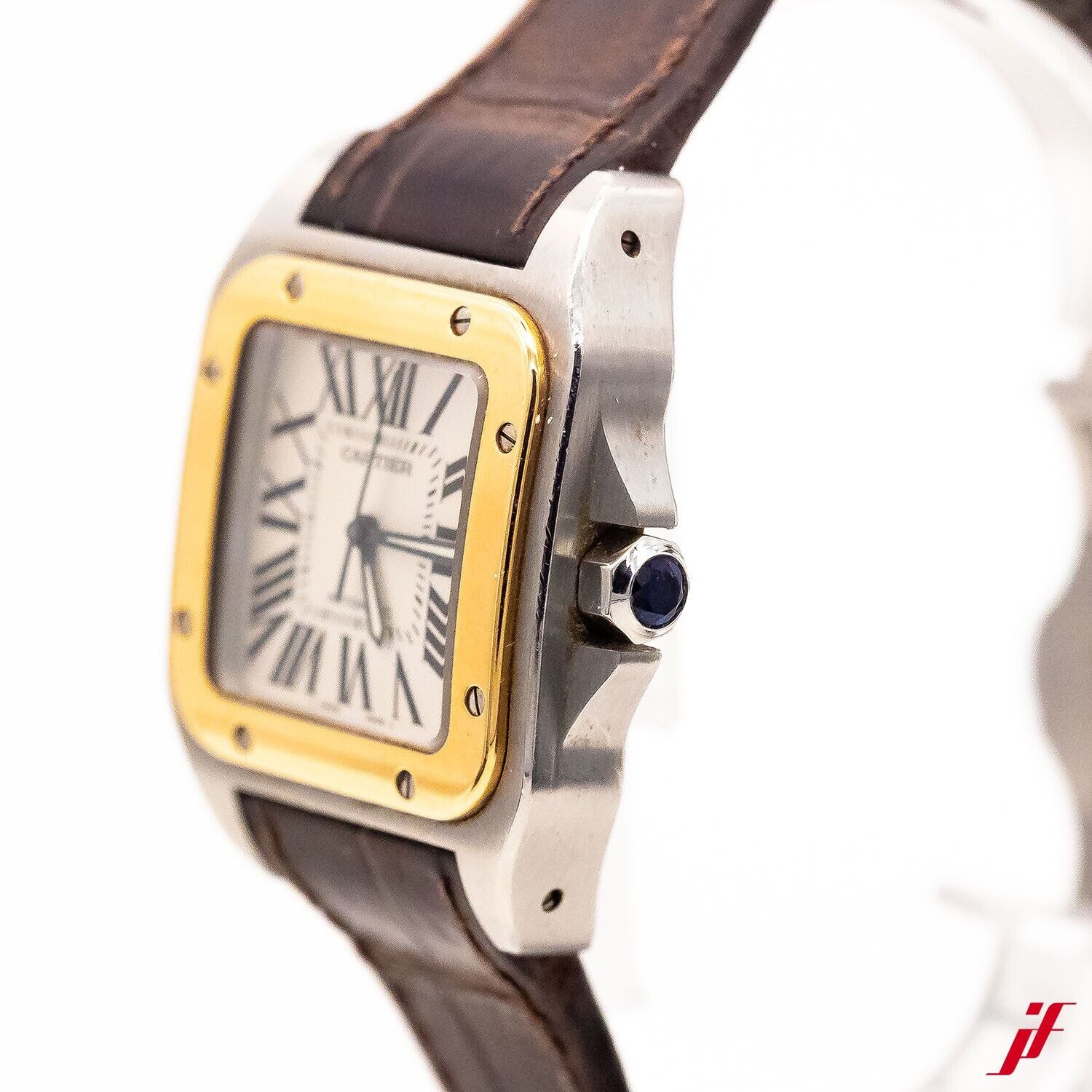 Cartier Santos Automatic Stahl/18k Gelbgold Ref.2878 24mm 16cm mit Box+Papiere