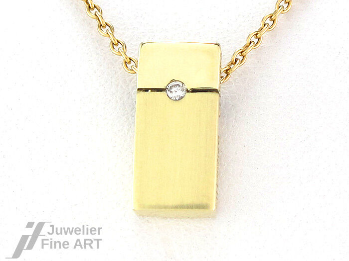 QUEENS HOTELS Anhänger - 585/14K Gelbgold - 1 Brillant ca. 0,03 ct W-SI - 2,3 g