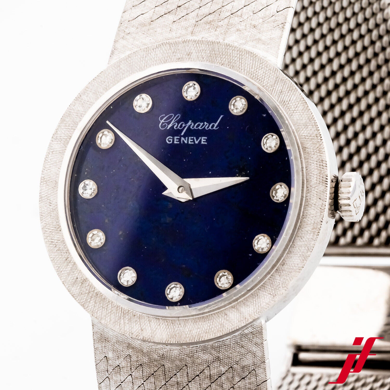 Chopard Damenuhr klassisch Vintage 750/18K Weißgold Lapizlazuli Diamanten