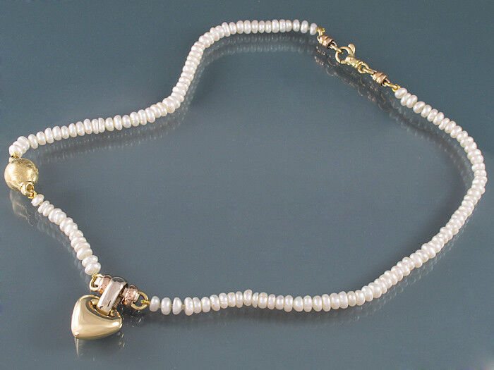 Button-Perlencollier - 18K/ 750 GG/RG/WG - 41 cm - 23,2 g