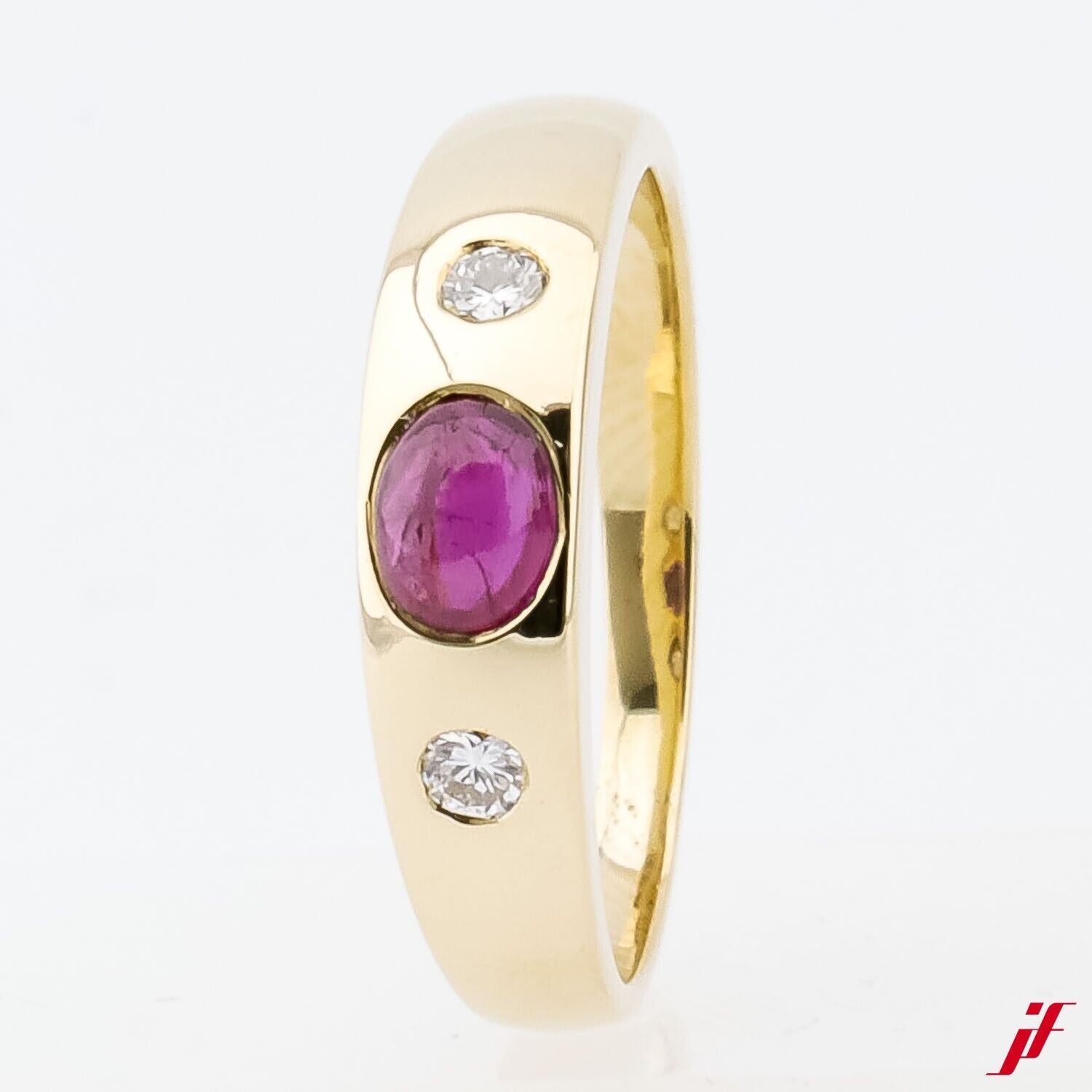 Ring 14K/585 Gelbgold 1 Rubin 2 Diamanten 0,10ct - Wert 900€