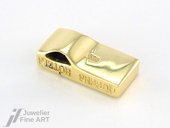 QUEENS HOTELS Anhänger - 585/14K Gelbgold - 1 Brillant ca. 0,03 ct W-SI - 2,3 g