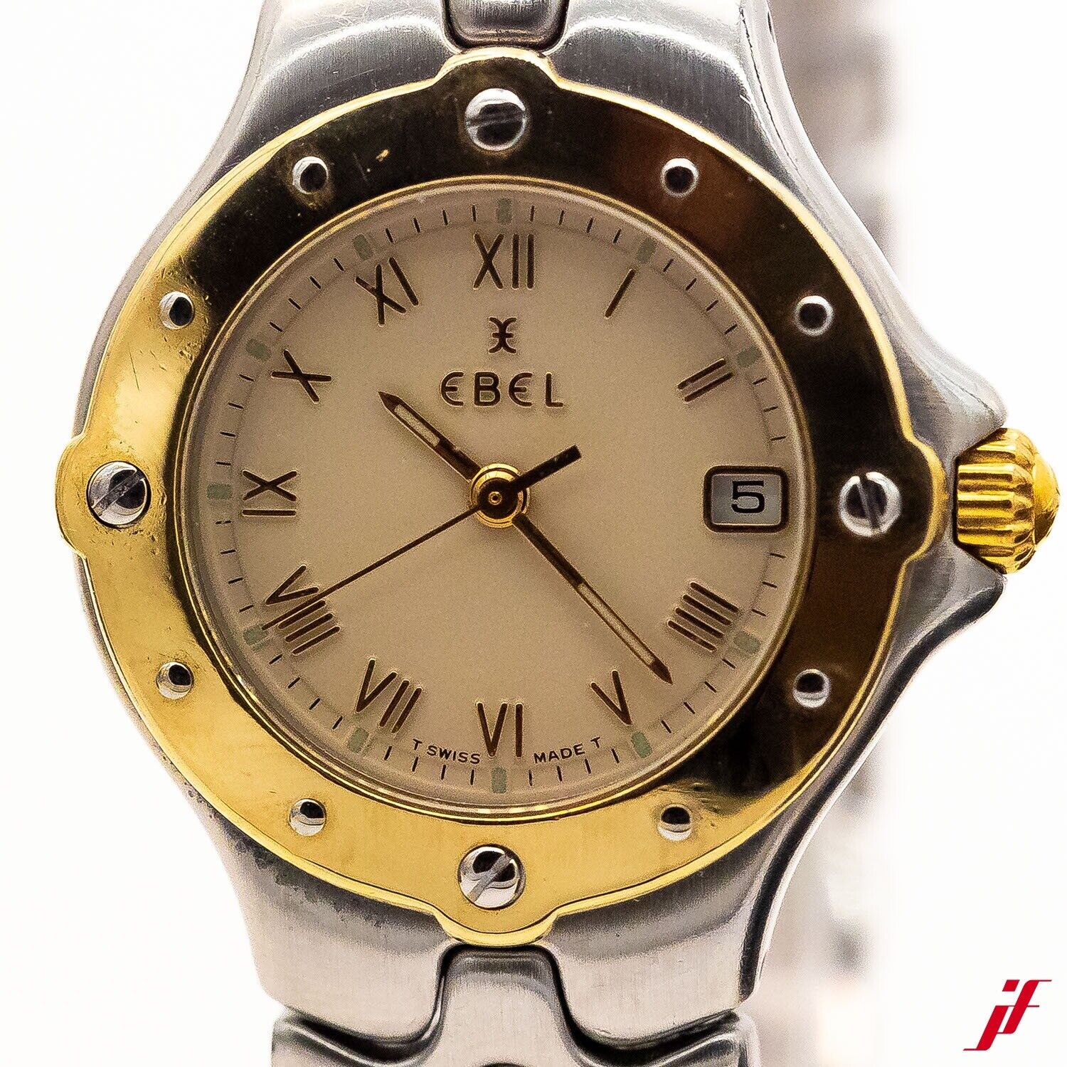 Armbanduhr Ebel Sportwave Ref.E6087621 Edelstahl Gelbgold Quarz 28mm