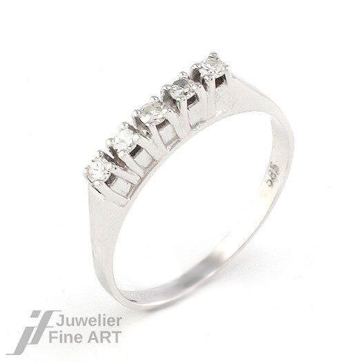 Ring - 585/14K Weißgold - Diamanten ca. 0,10 ct W-SI - 2 g - Gr. 54