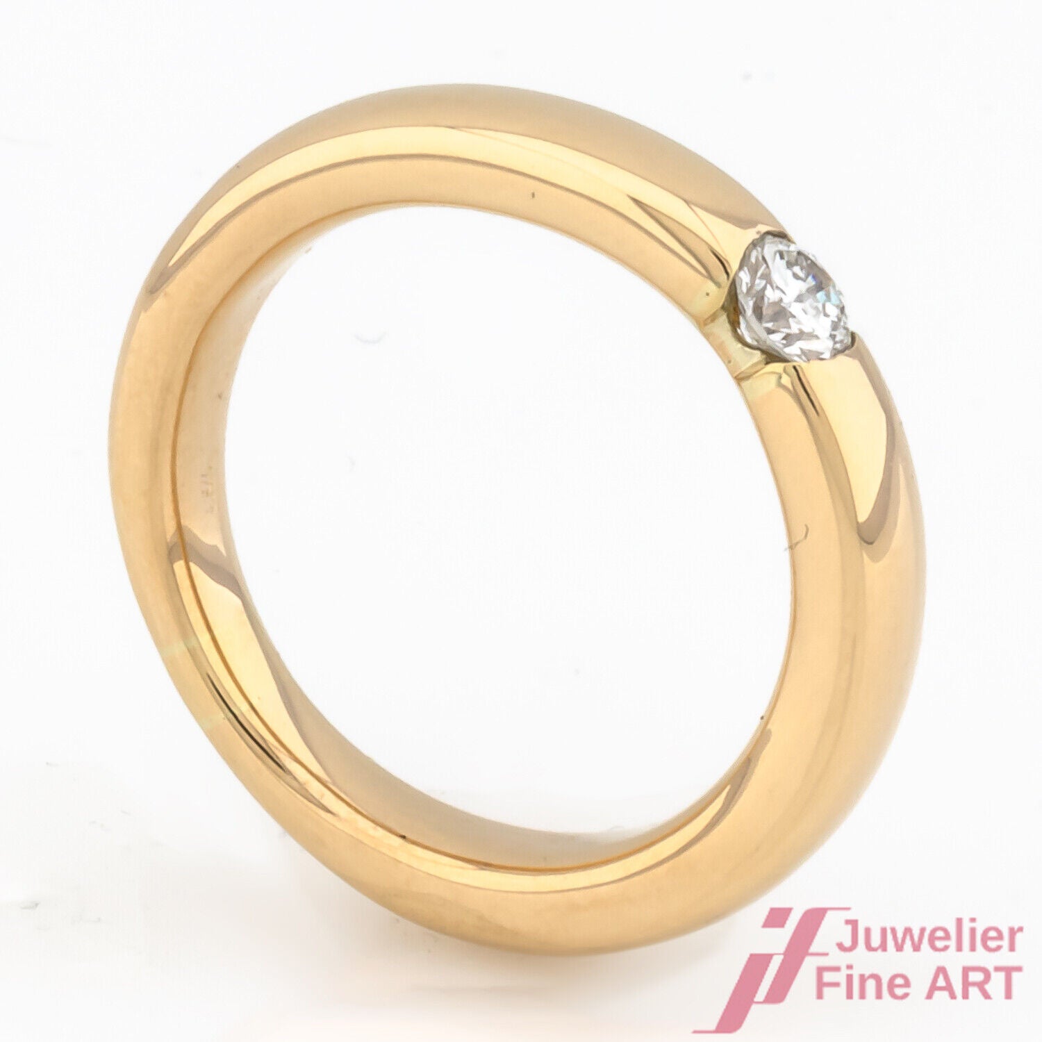 RING Solitärring 750/18K Gelbgold  1 Diamant Brillant 0,20 ct Größe 53,5