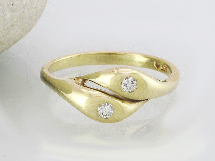 Ring Diamantring 585/14K Gelbgold Diamanten Brillanten Größe 54