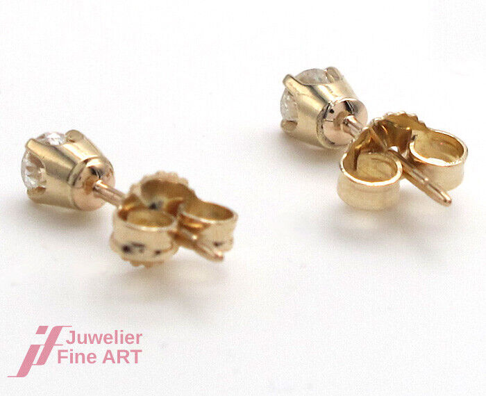 OHRSTECKER - 14K/585 Gelbgold - 2 Brillanten ges. 0,25 ct TW-SI - 0,80 g (Paar)