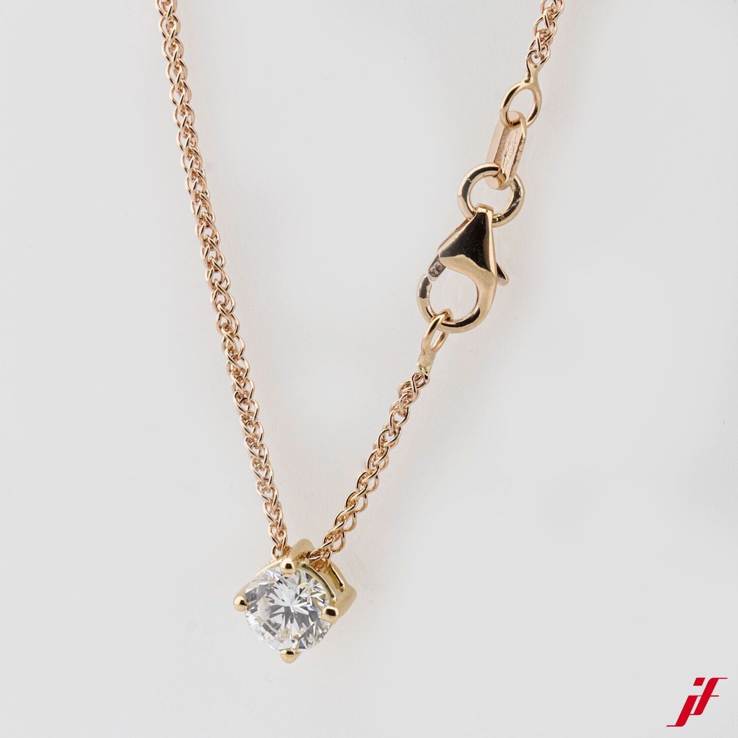 Collier  Roségold 585/14K Gelbgold 1 Diamant 0,50ct - Wert 4.000€