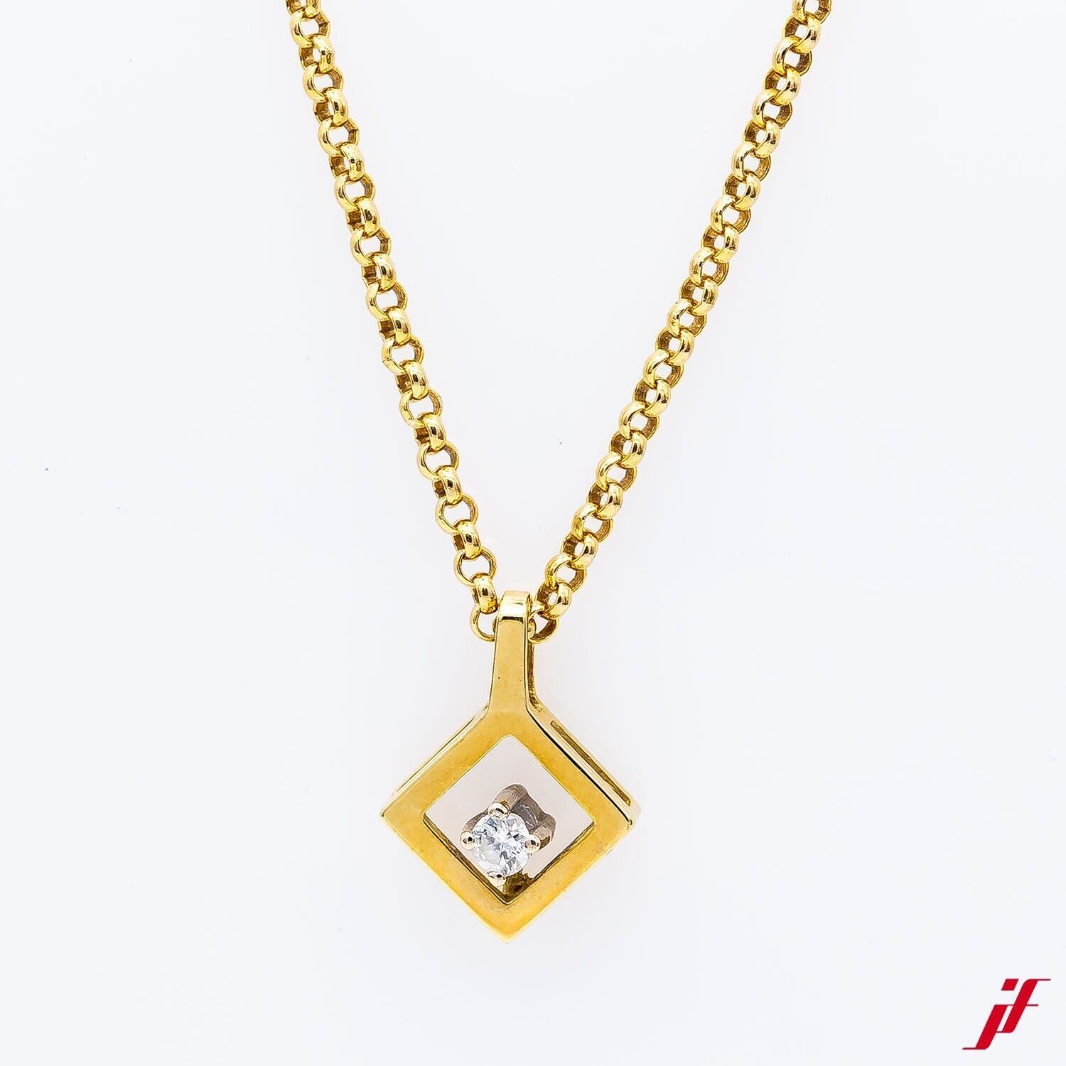 Collier mit Anhänger Diamant 0,05 ct 14K/585 Gelbgold - Wert 1.000€