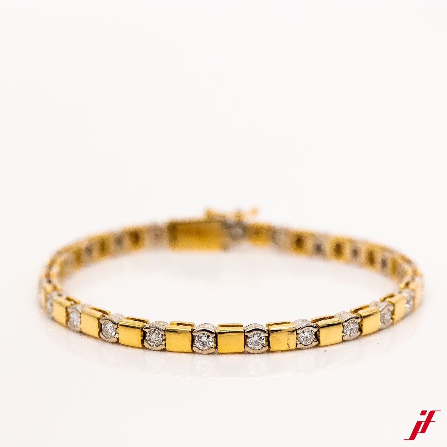 Armband 18K/750 Gelbgold Weißgold 23 Diamanten 2,50ct TW/VS - Wert 8.000€