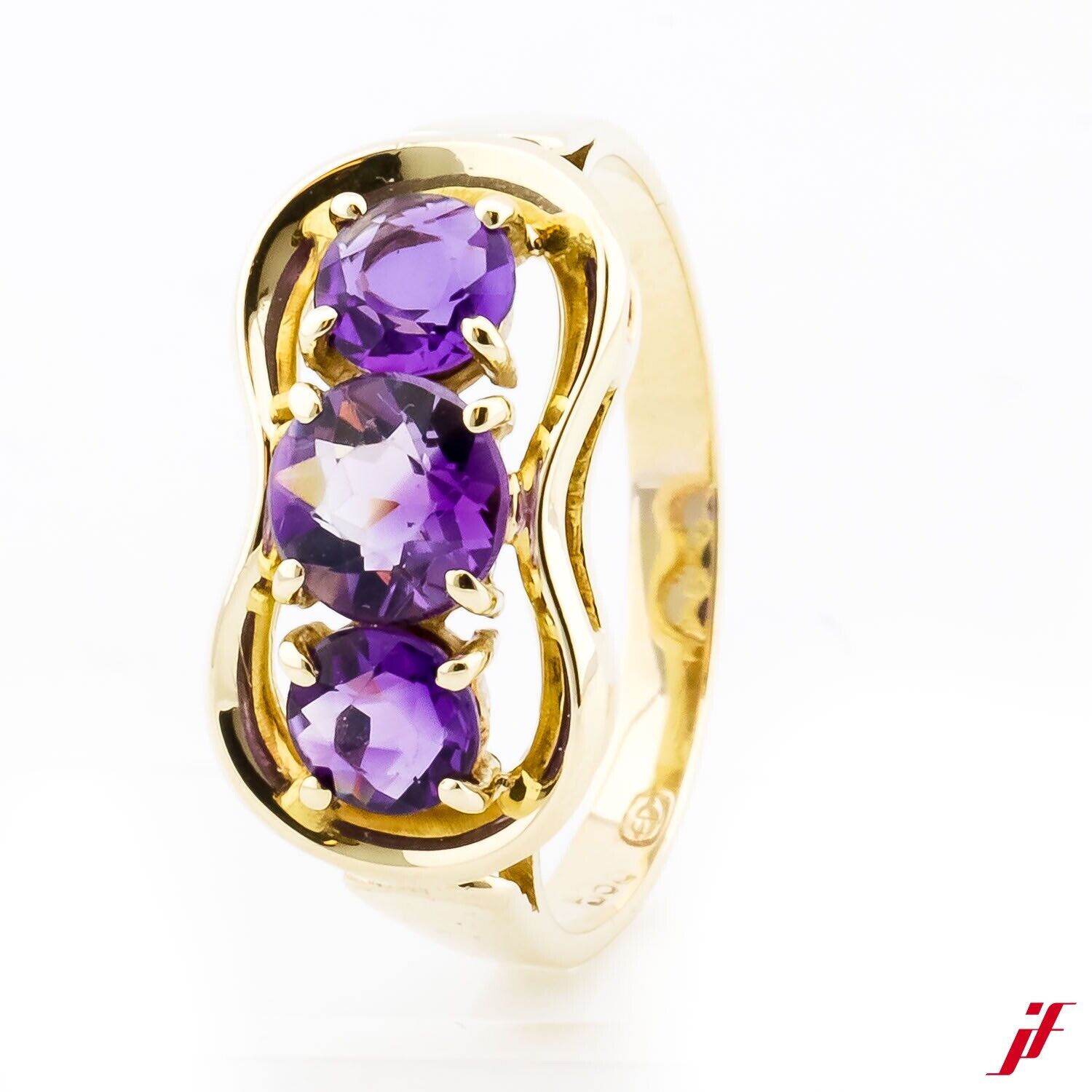 Ring 14K Weißgold 3 Amethysten ca. 4ct - Wert 1.100€