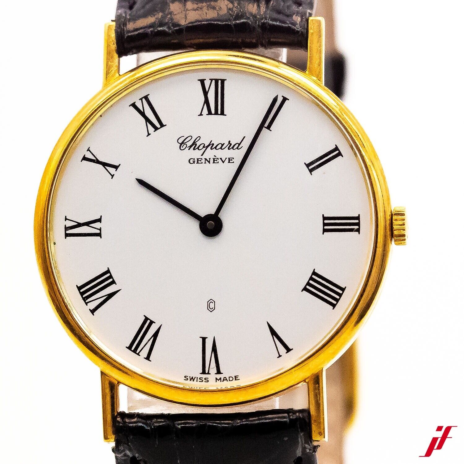 Chopard Classic 32mm Vintage Ref. 1091 750/18K Gelbgold Quarz Kroko