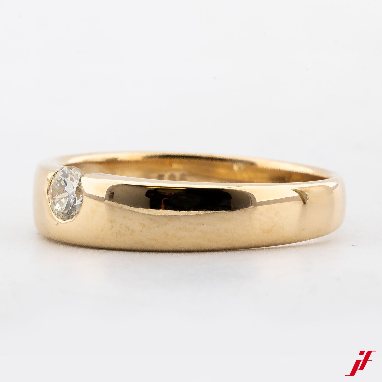 Damenring Solitärring 585/14K Gelbgold 1 Diamant Brillant 55 TOP