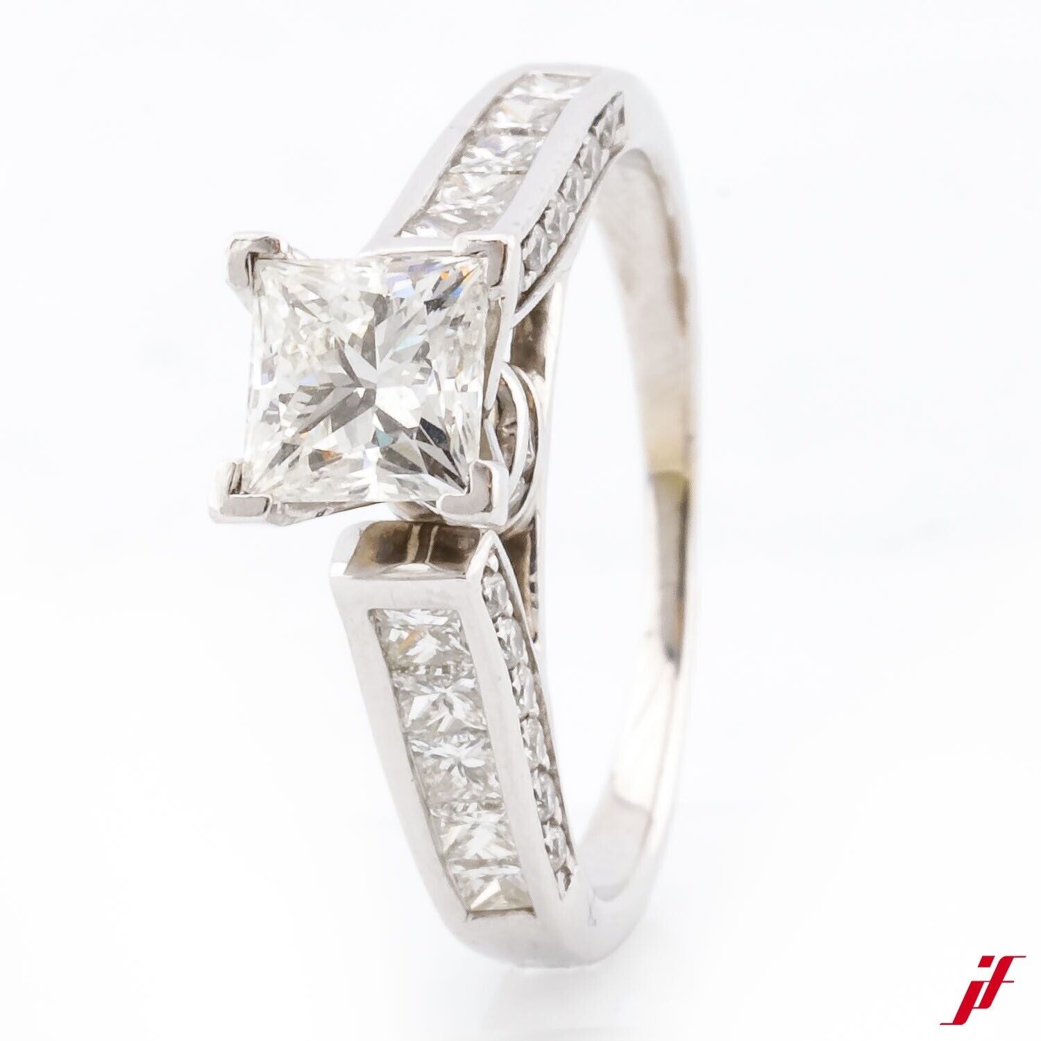 Ring 750/18K Weißgold Princessdiamant 0,99ct Diamanten ca. 0,30 ct - Wert 7.900€