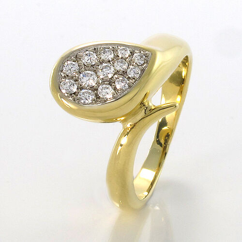 RING - 18K Weißgold/Gelbgold - Brillanten ca. 0,65ct - TW/VSI - 9,2g - Gr. 58