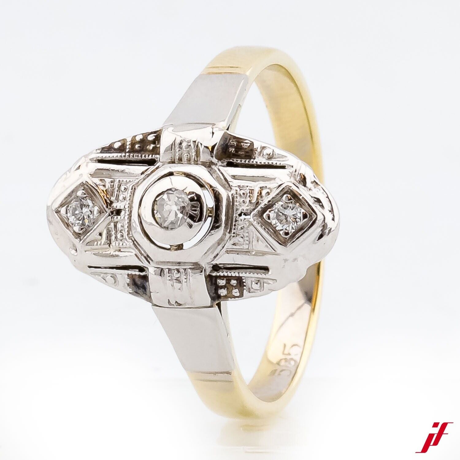 Ring 585/14K Gelbgold 3 Diamanten ca. 0,10ct - Wert 1300€