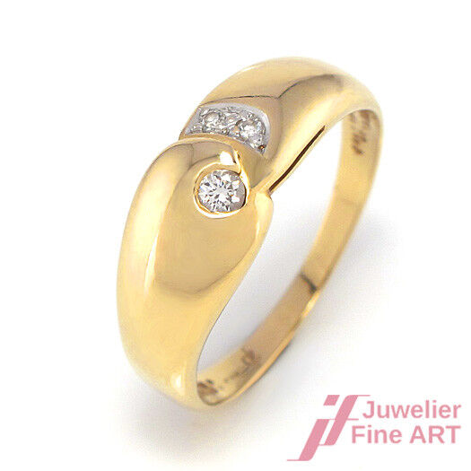 Diamantring mit ca. 0,09 ct  in 14K/585 Gelbgold - 2;6 g - Gr. 56