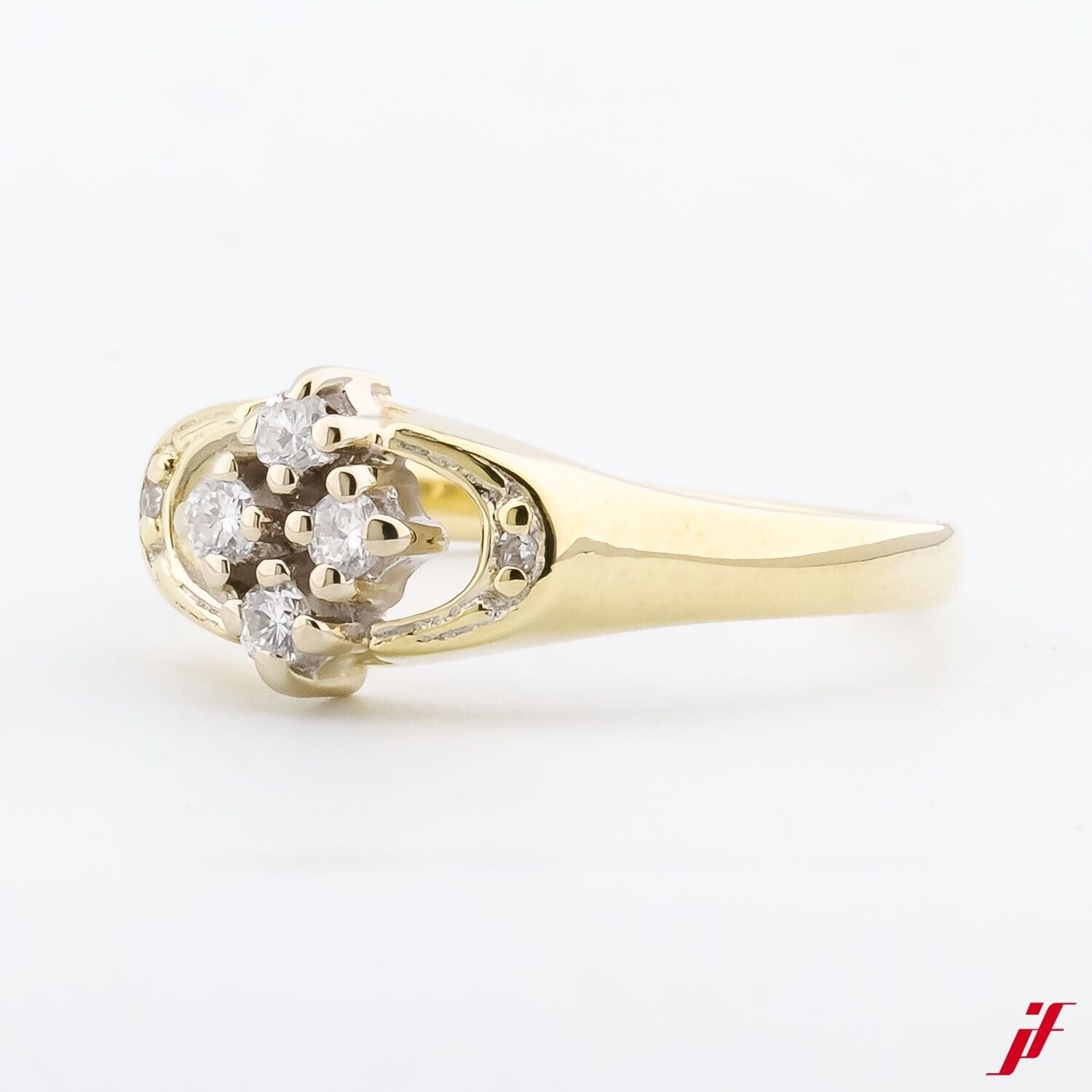 Klassischer Damenring 585/14K Gelbgold Diamanten Brillanten - Wert 600€