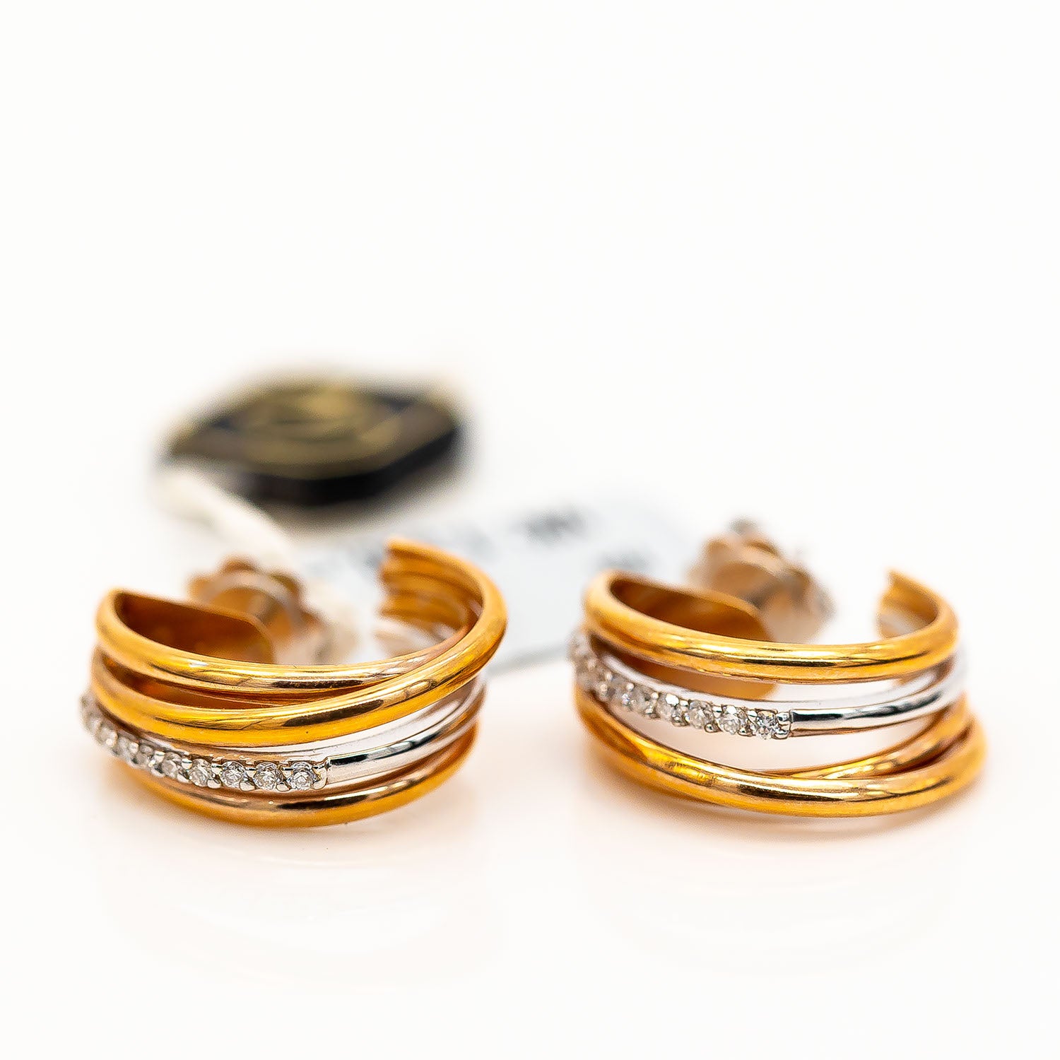 Creolen 750/18K Weiß & Rotgold 20 Diamanten 0,18ct TW/VS Wert - 4.000€