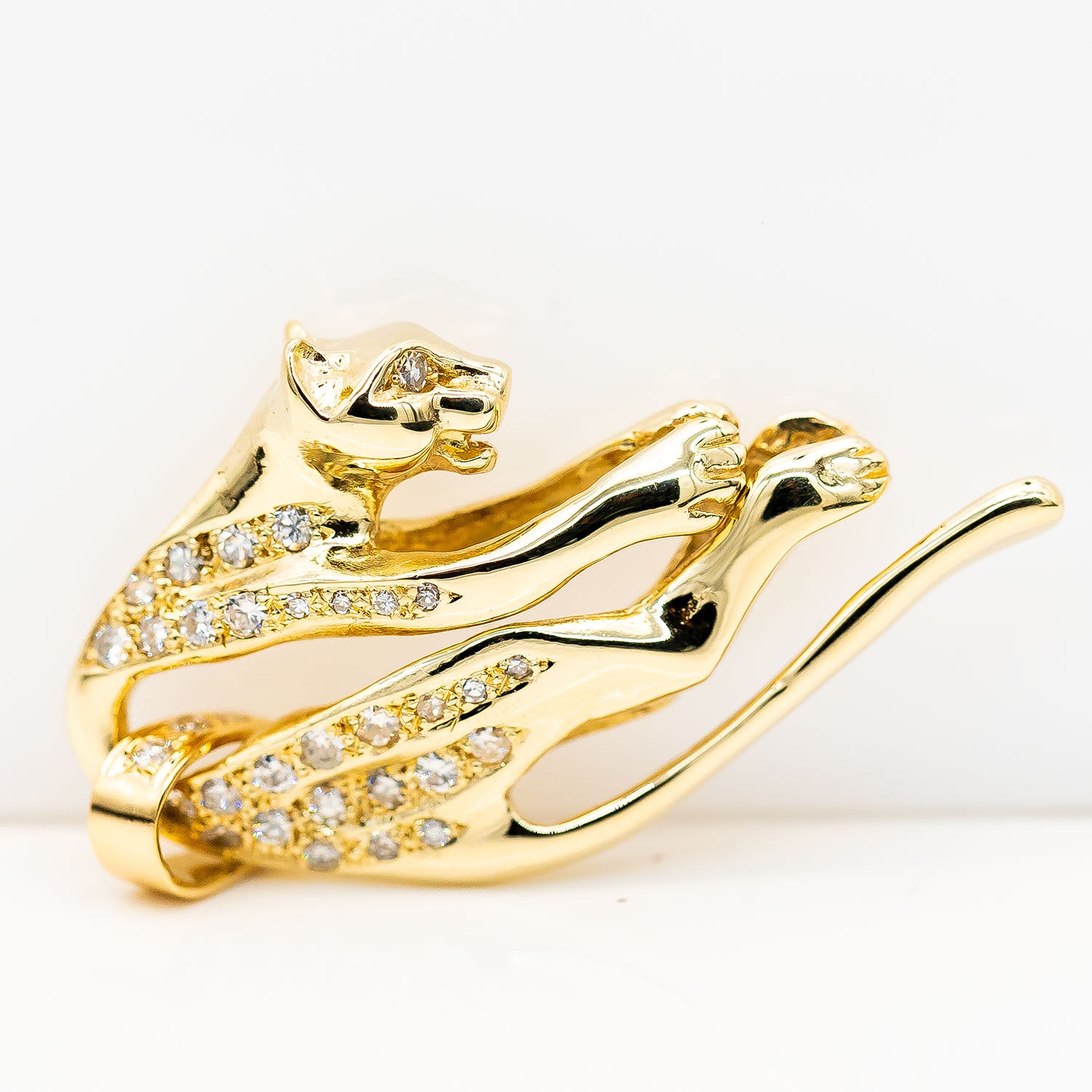 Anhänger Panther 585/14K Gelbgold Diamant 0,8ct H/SI - Wert 5.000€