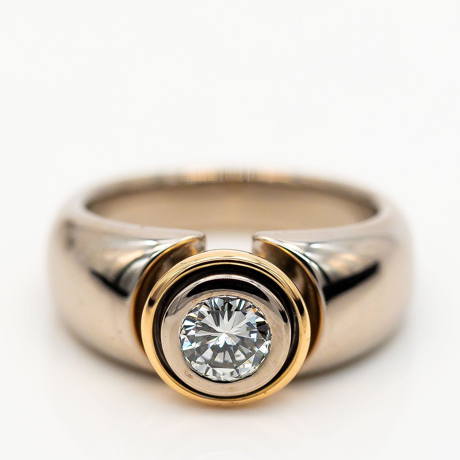 Ring 750/18K Weißgold Gelbgold Diamant 0,75ct TW/VVS Gr.55 - Wert 10.000€