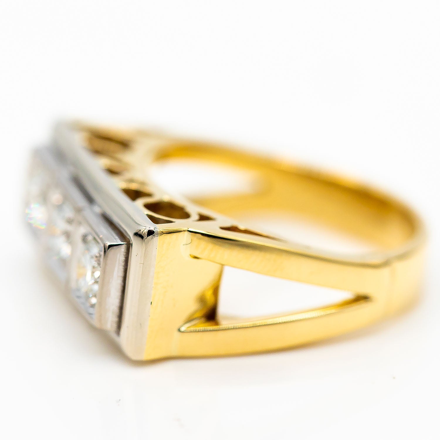 Ring 750/18K Gelbgold Weißgold Diamant 0,75ct TW/VS Gr.55 - Wert 4.000€