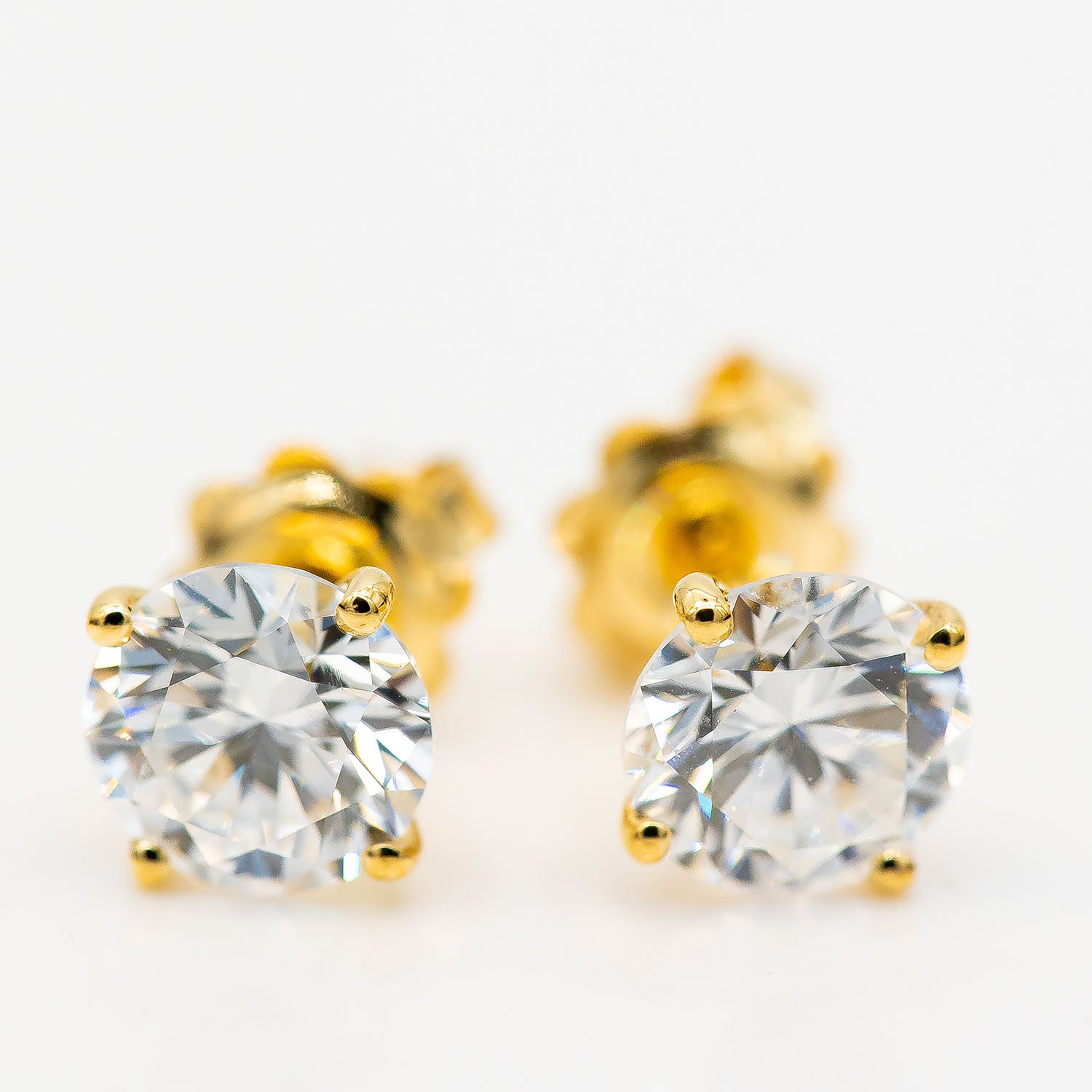 Ohrstecker 750/18K Gelbgold CVD Diamant 3,02ct E/VVS - Wert 12.000€