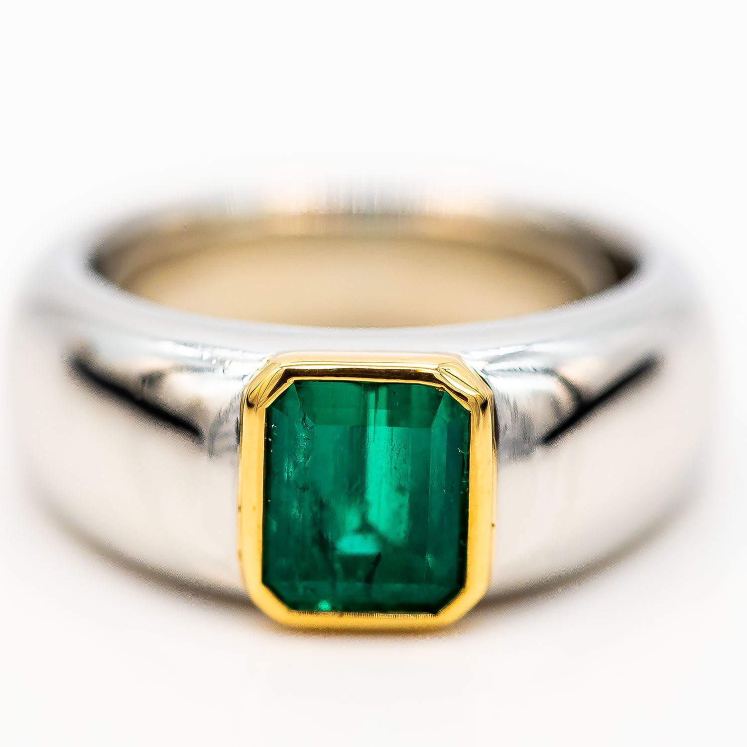 Gübelin Ring 18K Gelbgold Weißgold Emerald 2,17ct Gr.58 - Wert 20.000€