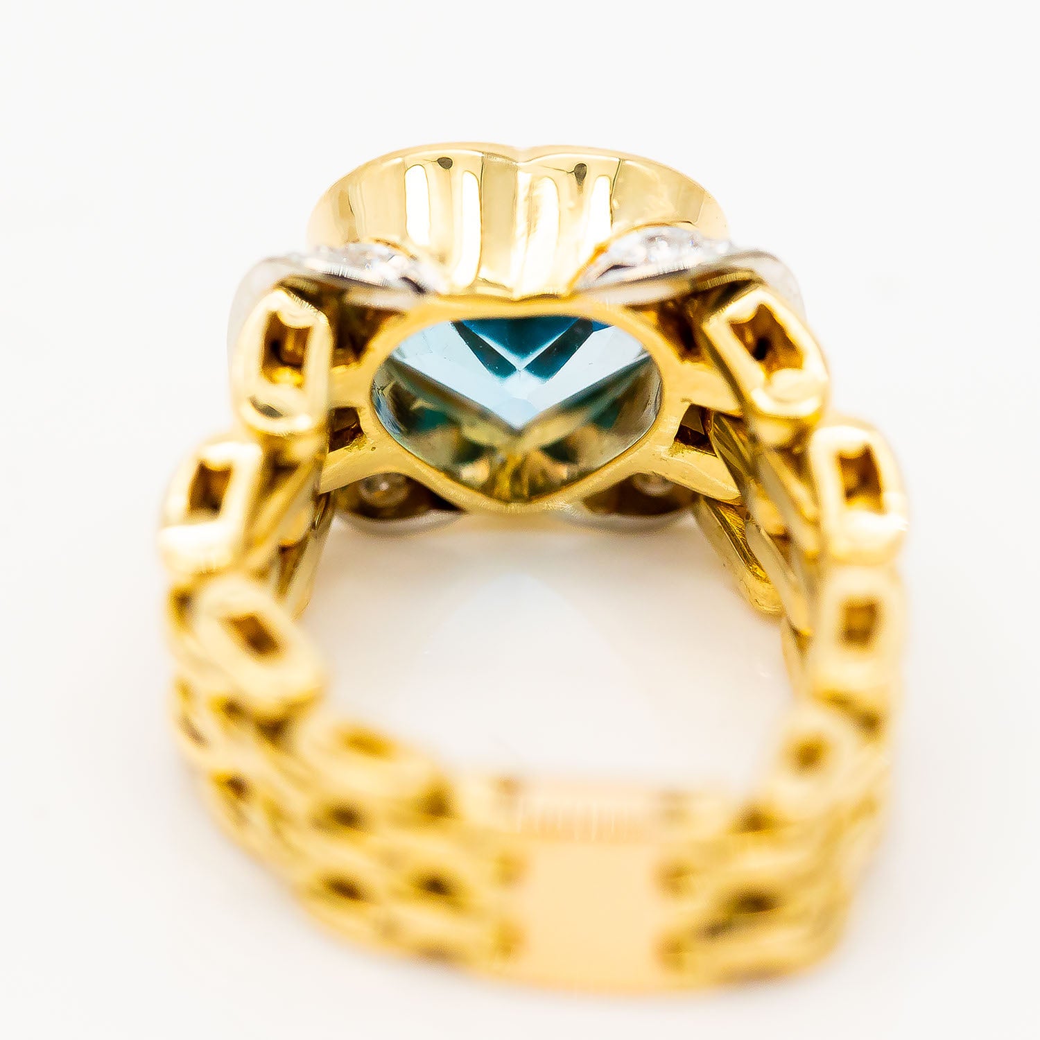 Ring 750/18K Gelbgold Blautopas Diamant 0,4ct W/VS Gr.60 - Wert 6.000€