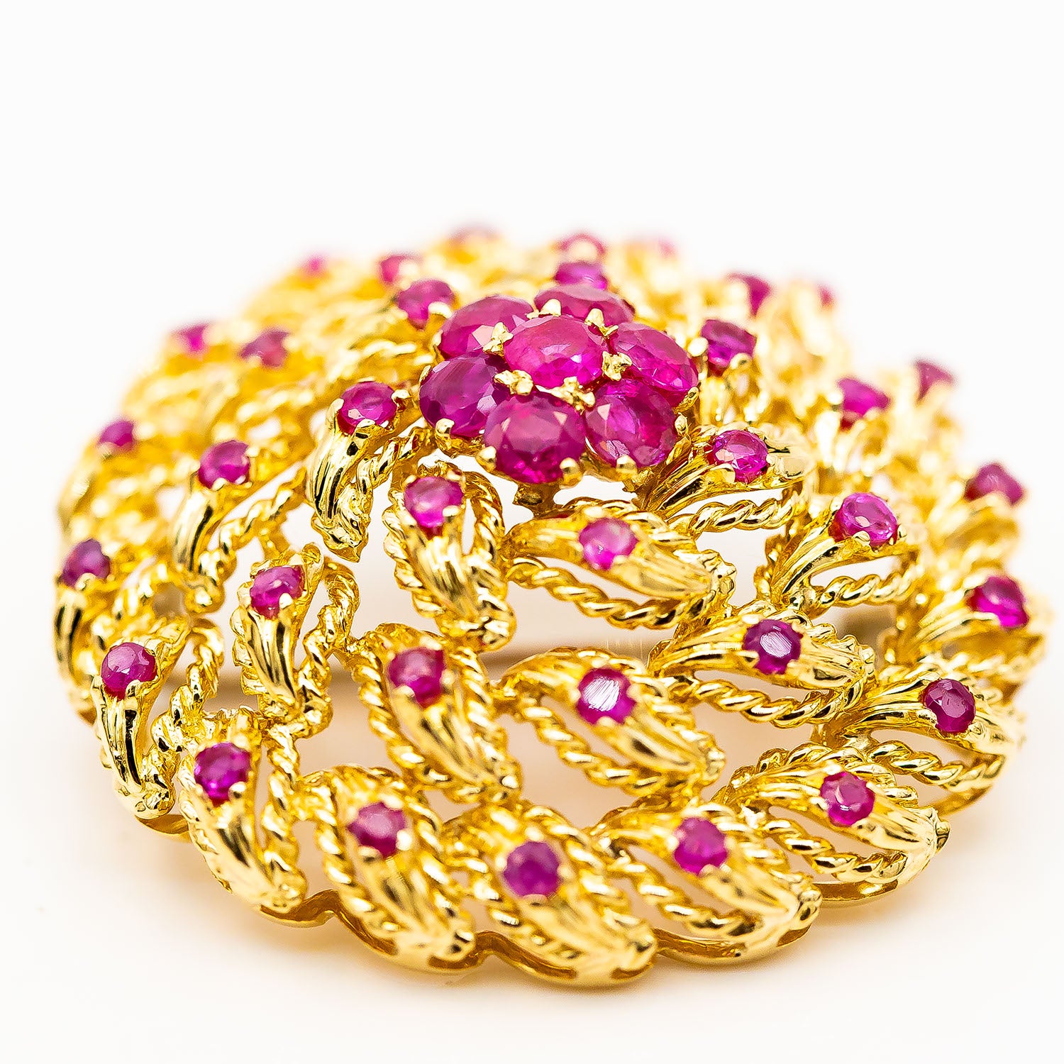 Brosche Nadel 750/18K Gelbgold Rubin 3,0ct - Wert 8.000€