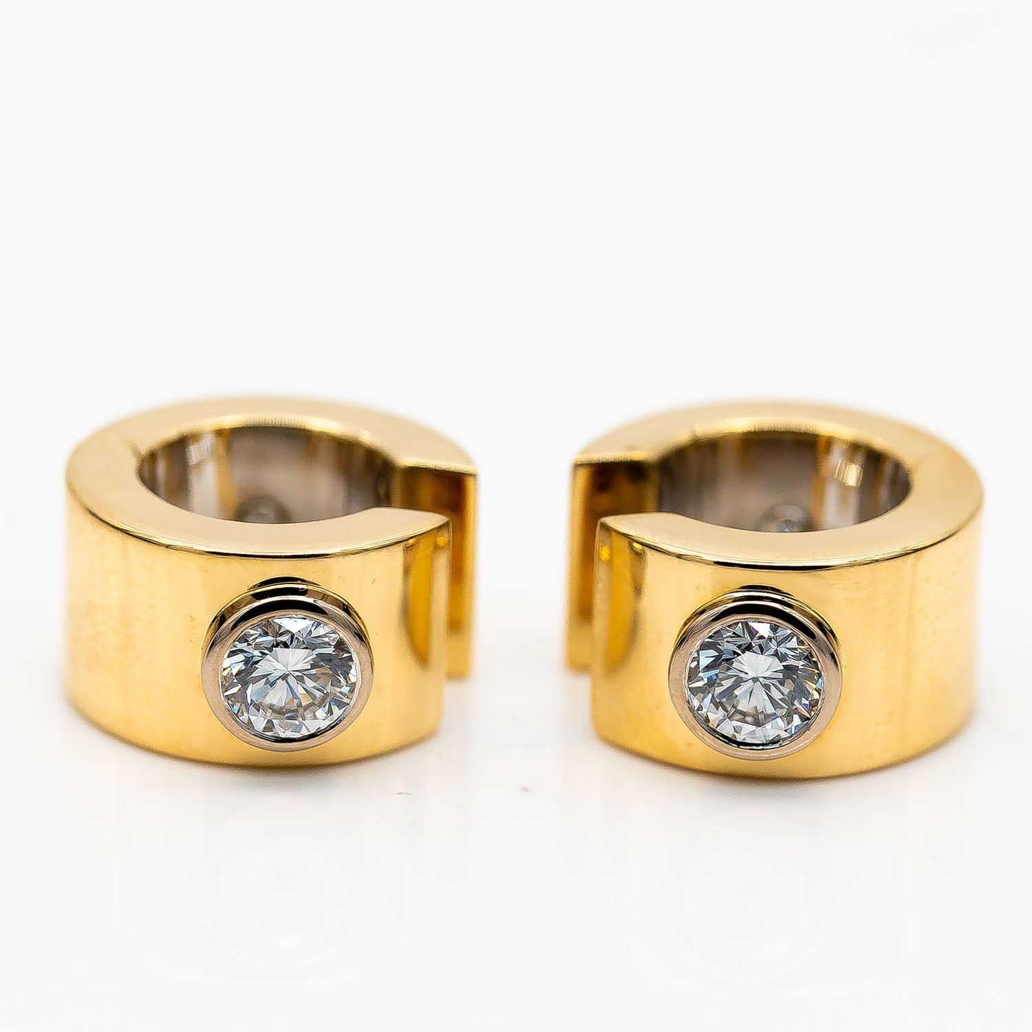 Ohrring 750/18K Gelbgold Diamant 1,0ct TW/VVS - Wert 10.000€