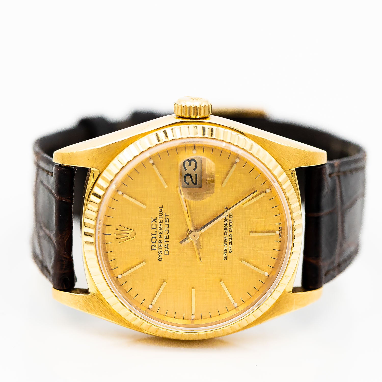 Rolex Datejust 36mm Ref.16018 18K Gelbgold Automatik Croco