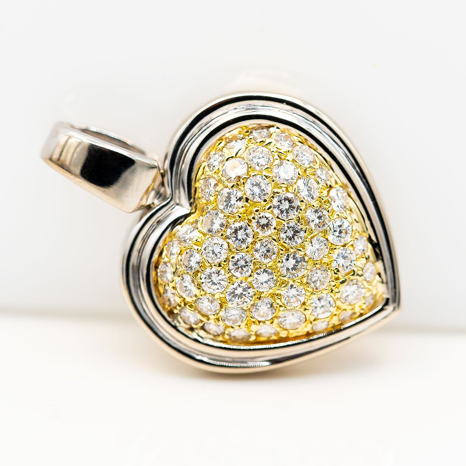 Anhänger Herz 585/14K Weißgold Gelbgold Diamant 1,2ct TW/VS - Wert 4.000€