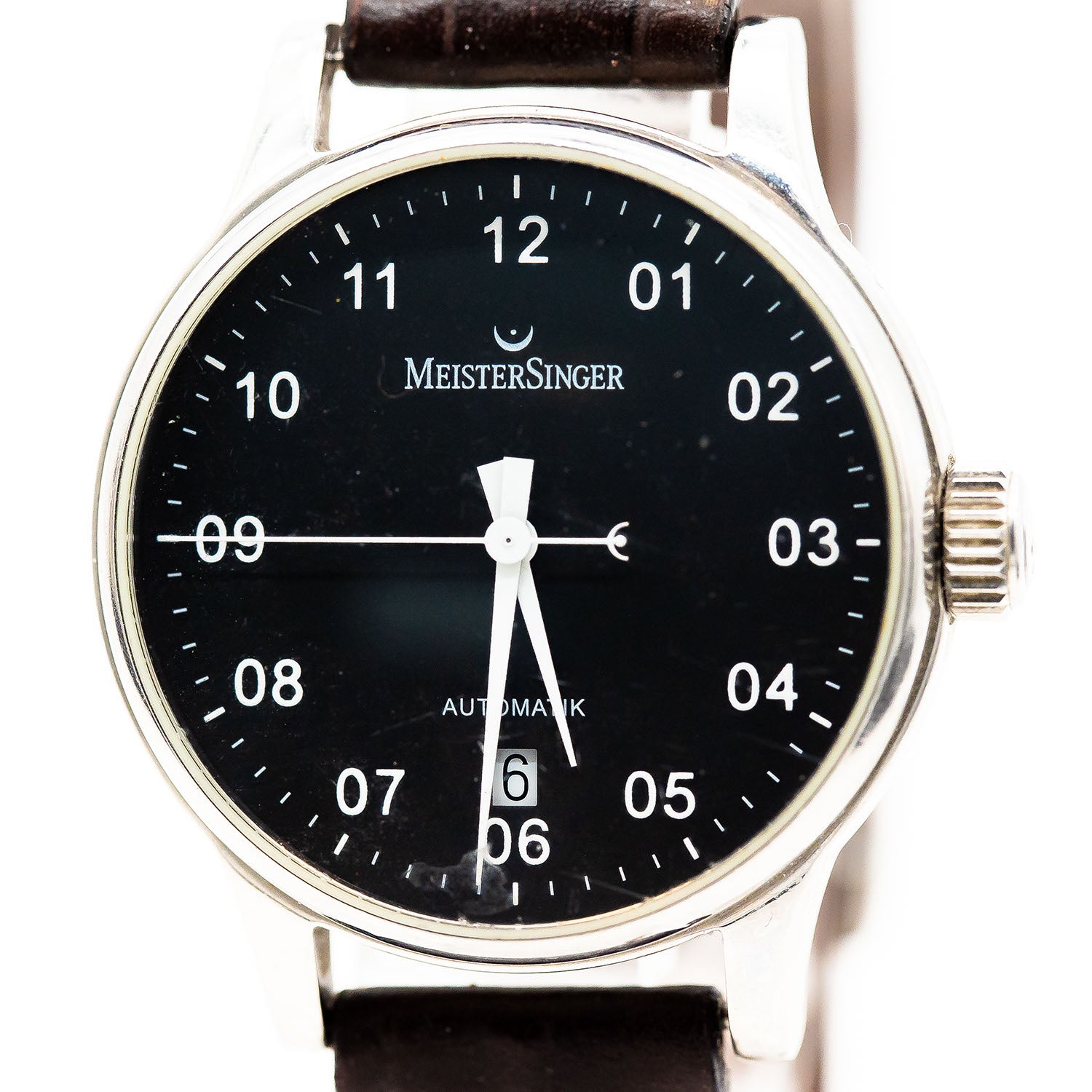 Meistersinger Scrypto No 03 38mm Stahl Automatik Leder