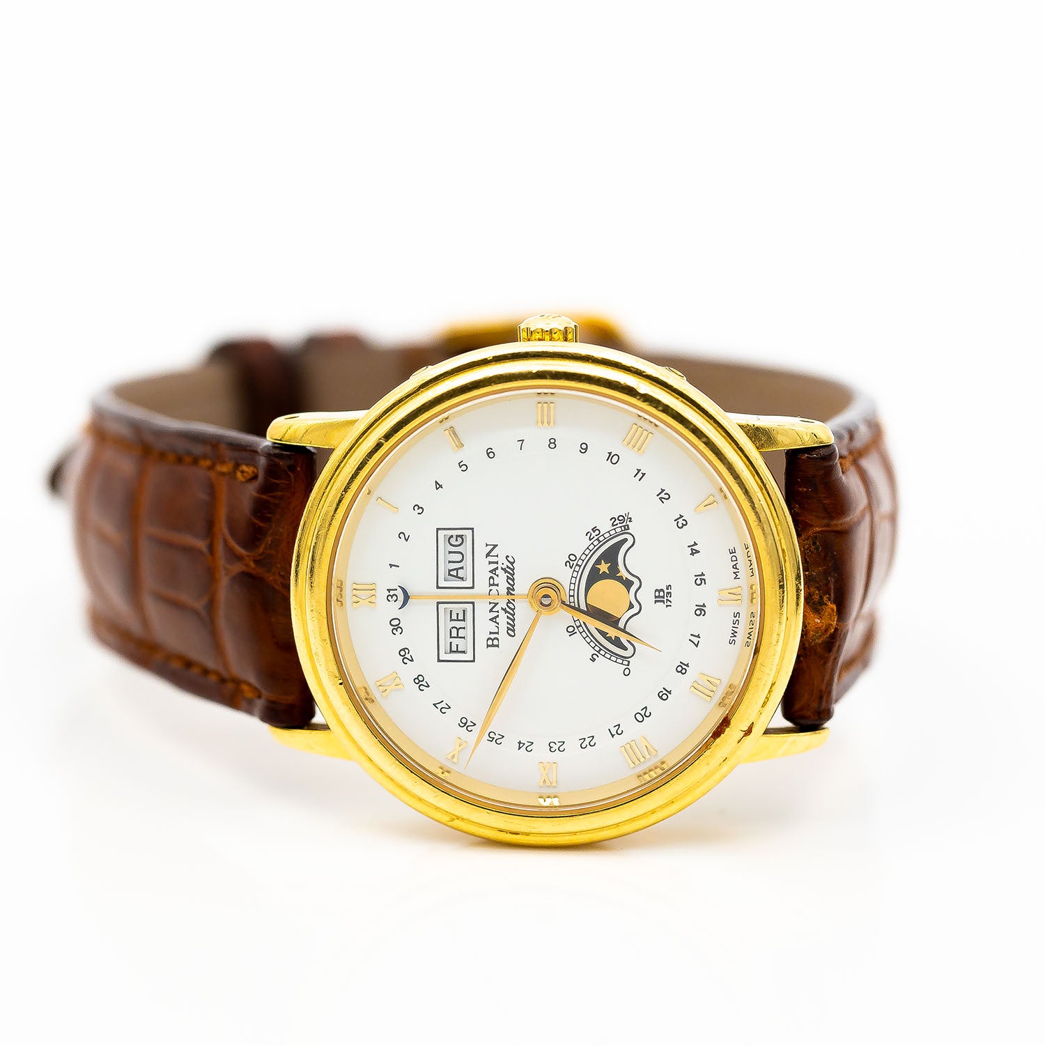 Blancpain Villeret Mondphase 34mm Ref.6501 Automatik Gelbgold Croco