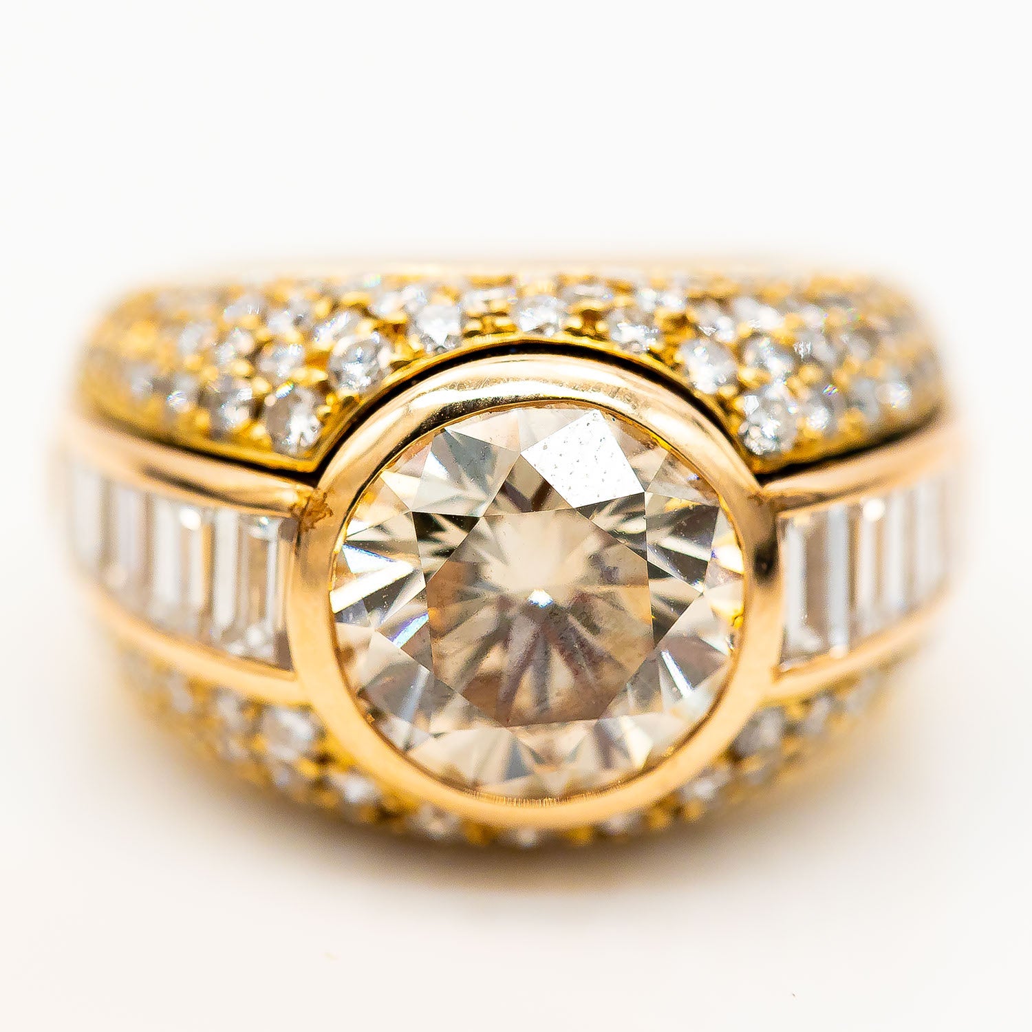 Ring 750/18K Gelbgold Diamant 4,17ct S-Z/SI Gr.52 - Wert 60.000€