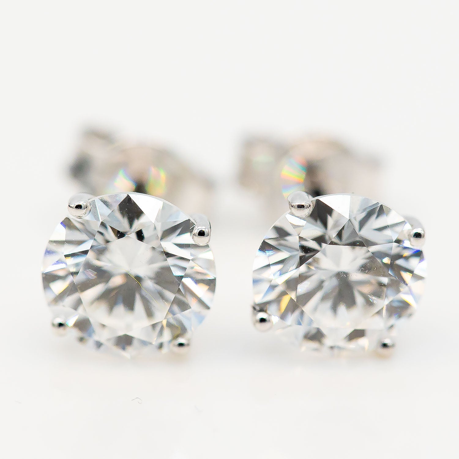 Ohrstecker 750/18K Weißgold CVD Diamant 1,56ct+1,56ct E/VVS - Wert 10.000€