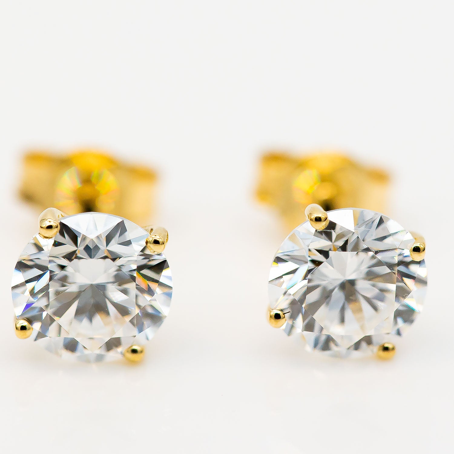 Ohrstecker 750/18K Gelbgold CVD Diamant 1,55ct+1,54ct E/VVS - Wert 10.000€